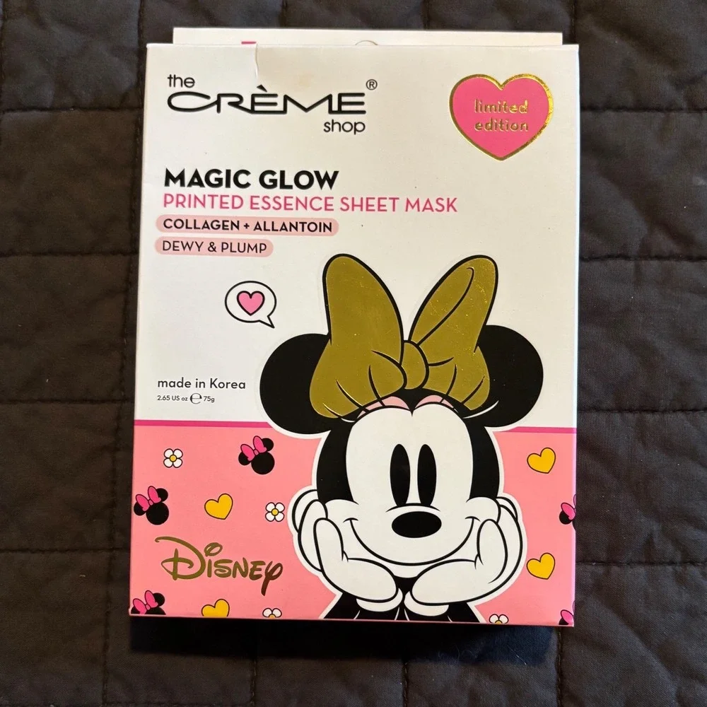 The Creme Shop Disney Minnie Mouse Magic Glow Sheet Mask Set of 3 Collagen New